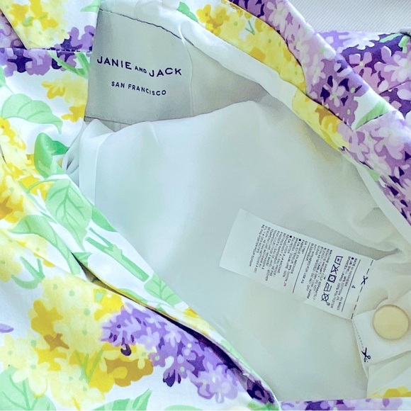 Janie and Jack Floral Sateen Peplum Jacket White Floral Size 4 Girls Spring NEW - Picture 6 of 8